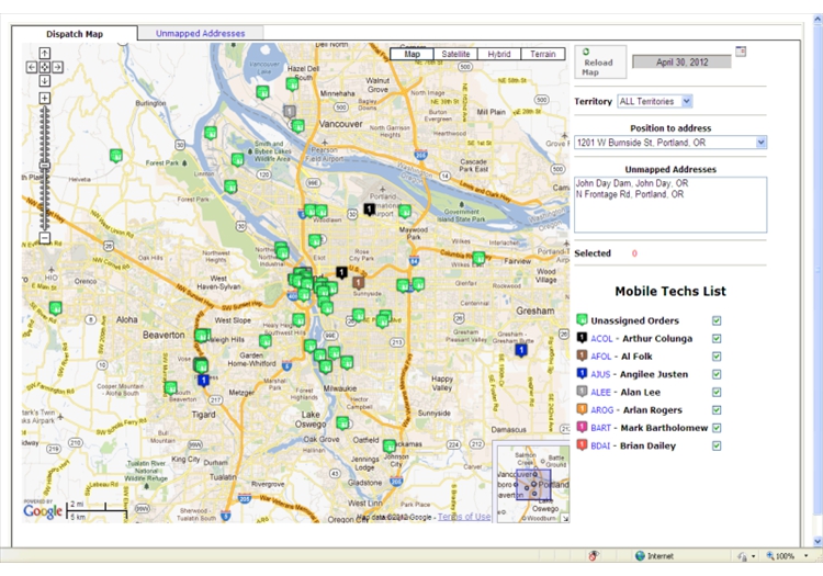 Map-Based Dispatch